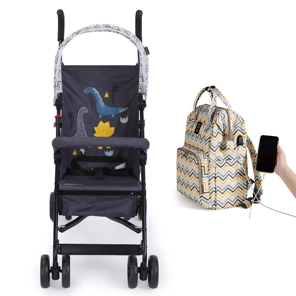 Teknum – Stroller & Diaper Bag – Yellow Wave