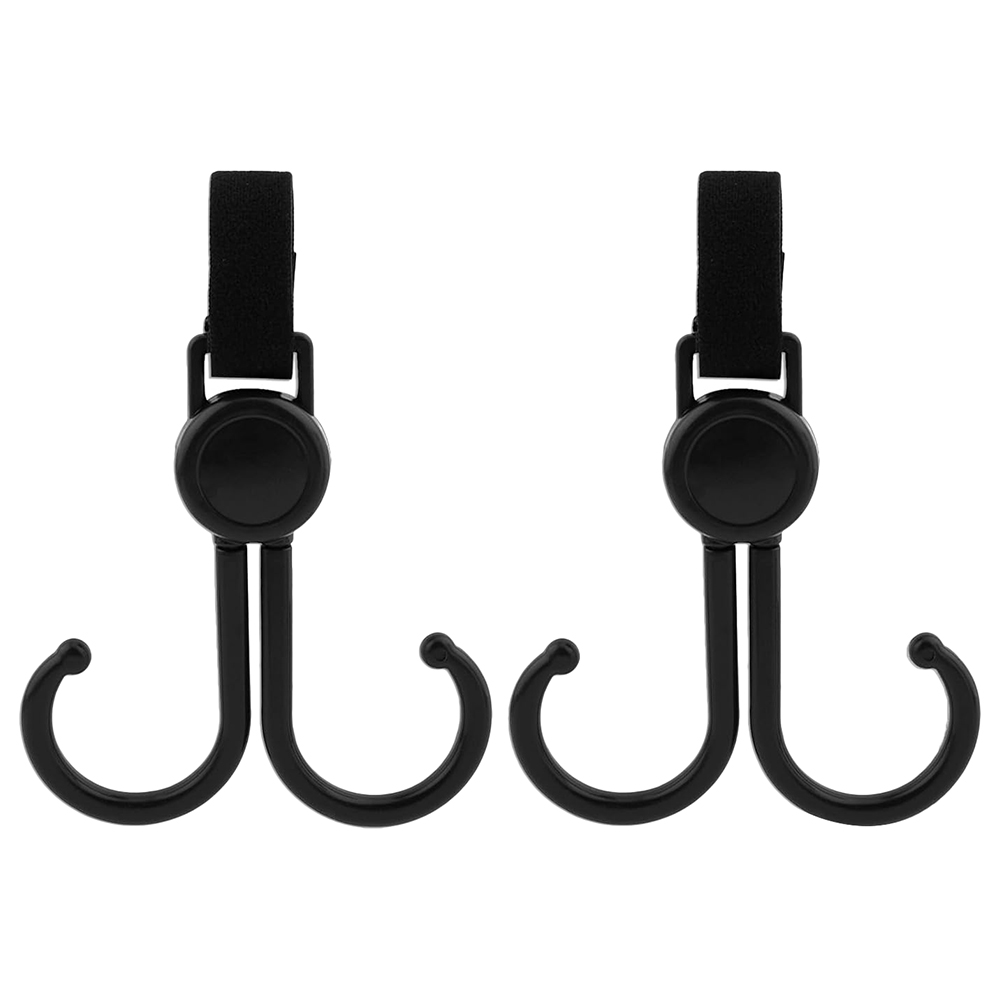 Sunveno – 360 Rotatable and Adjustable Velcro Strap Universal Multipurpose Stroller Hooks – 2Pcs
