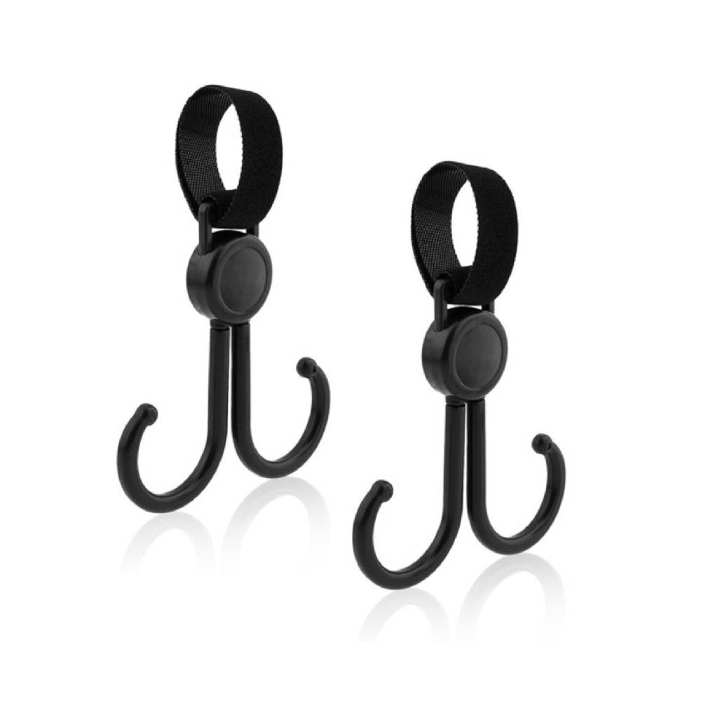 Sunveno - 360 Rotatable and Adjustable Velcro Strap Universal Multipurpose Stroller Hooks - 2Pcs