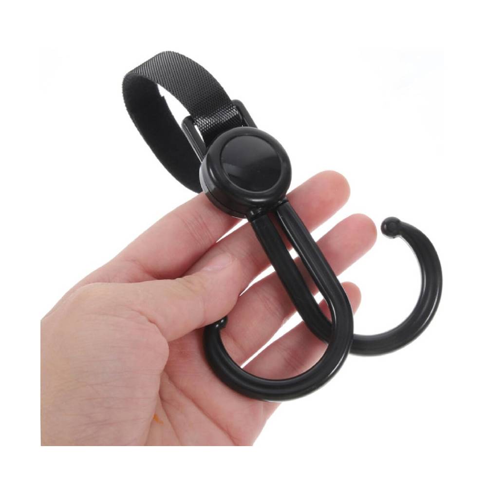 Sunveno - 360 Rotatable and Adjustable Velcro Strap Universal Multipurpose Stroller Hooks - 2Pcs