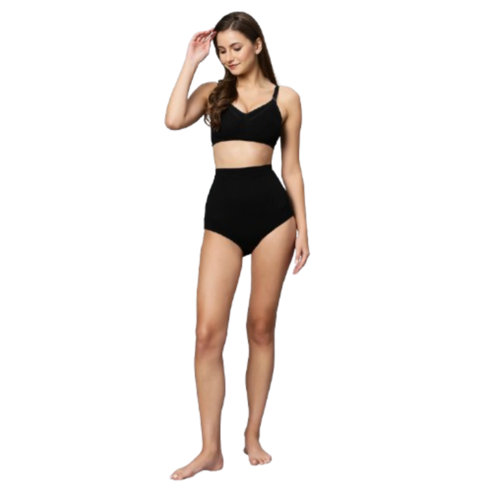 Tummy - 2pc-Set - Women Maternity Set Of Panty And Bra - Black_L-XL