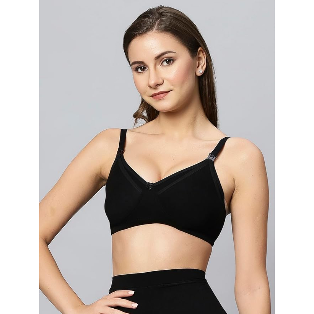Tummy – Bamboo Cotton Maternity Nursing Bra – Black_XXL-XXXL