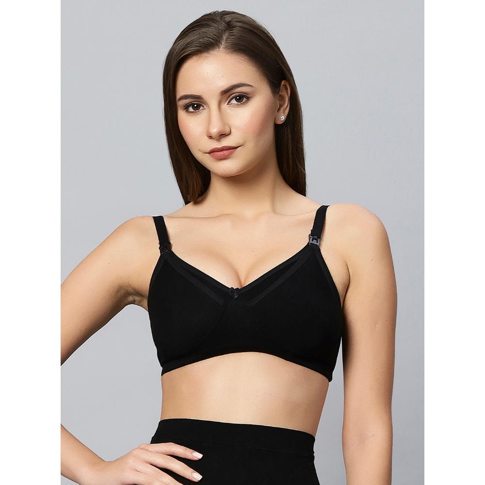 Tummy - Bamboo Cotton Maternity Nursing Bra - Black_XXL-XXXL