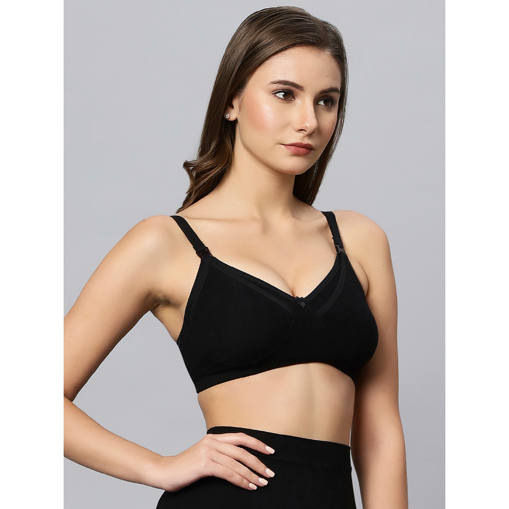 Tummy - Bamboo Cotton Maternity Nursing Bra - Black_XXL-XXXL