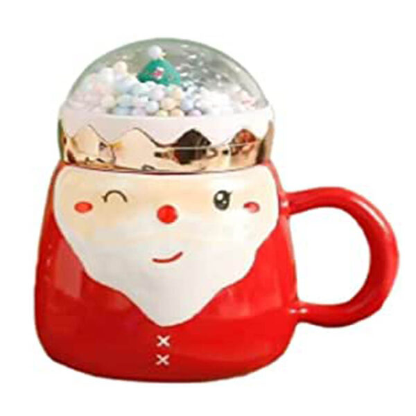 UKR – Christmas Santa Mug with Snow Globe Modern Santa Face