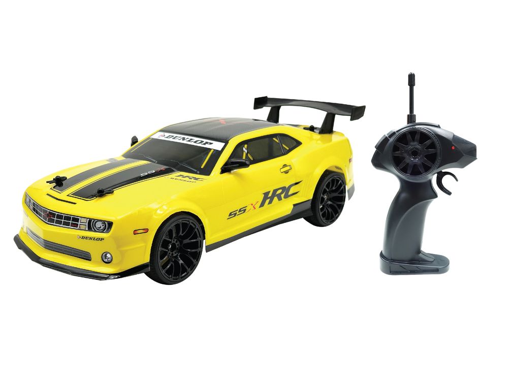 D-power - 1:10 Yellow Camaro RC Car – 2.4GHz Remote Control, 7.4V USB Rechargeable Battery