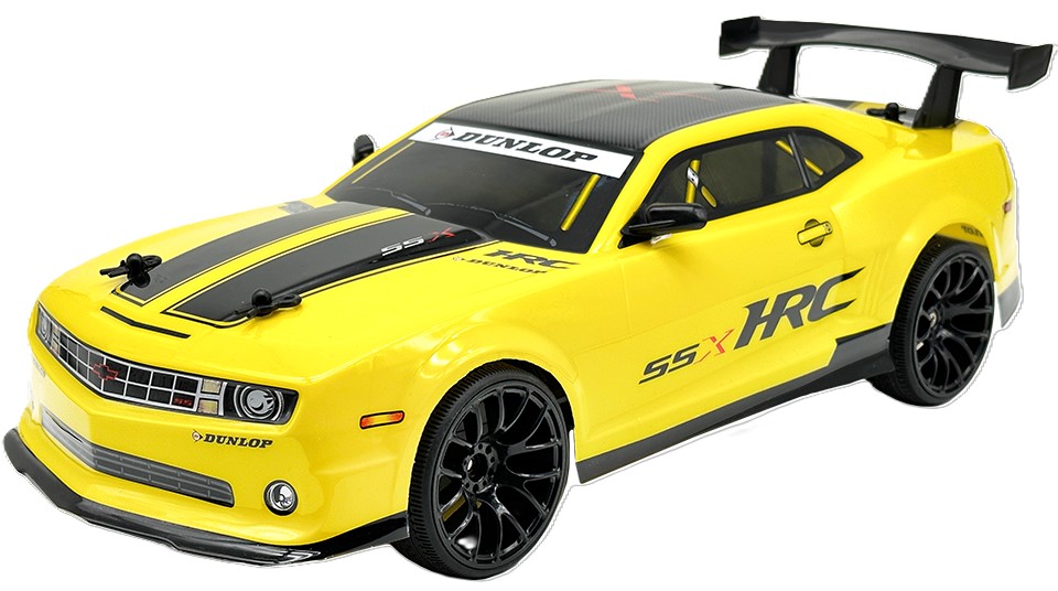 D-power - 1:10 Yellow Camaro RC Car – 2.4GHz Remote Control, 7.4V USB Rechargeable Battery