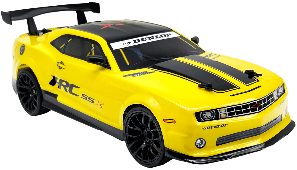 D-power - 1:10 Yellow Camaro RC Car – 2.4GHz Remote Control, 7.4V USB Rechargeable Battery