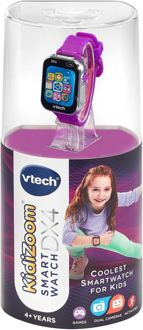VTech – KidiZoom Smartwatch DX4 Purple – Camera & Games, Video Recorder, Voice Changer