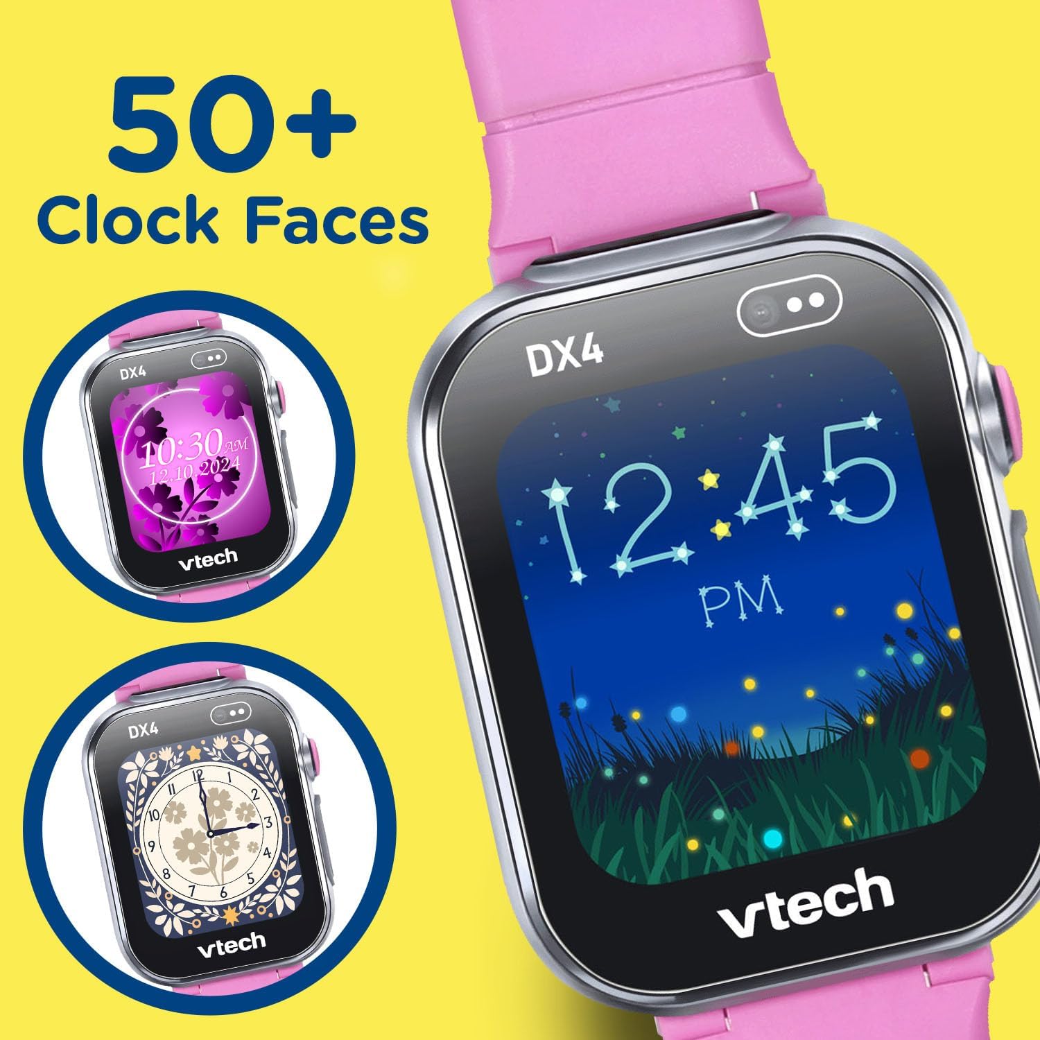 VTech – KidiZoom Smartwatch DX4 Pink – Camera & Games, Video Recorder, Voice Changer