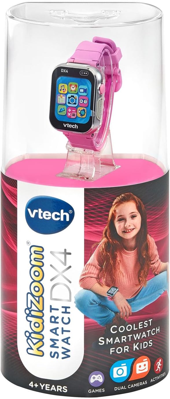 VTech – KidiZoom Smartwatch DX4 Pink – Camera & Games, Video Recorder, Voice Changer