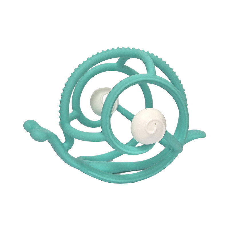 Mombella  - S2 Snail Rattle & Sensory Teether Toy  - Teal