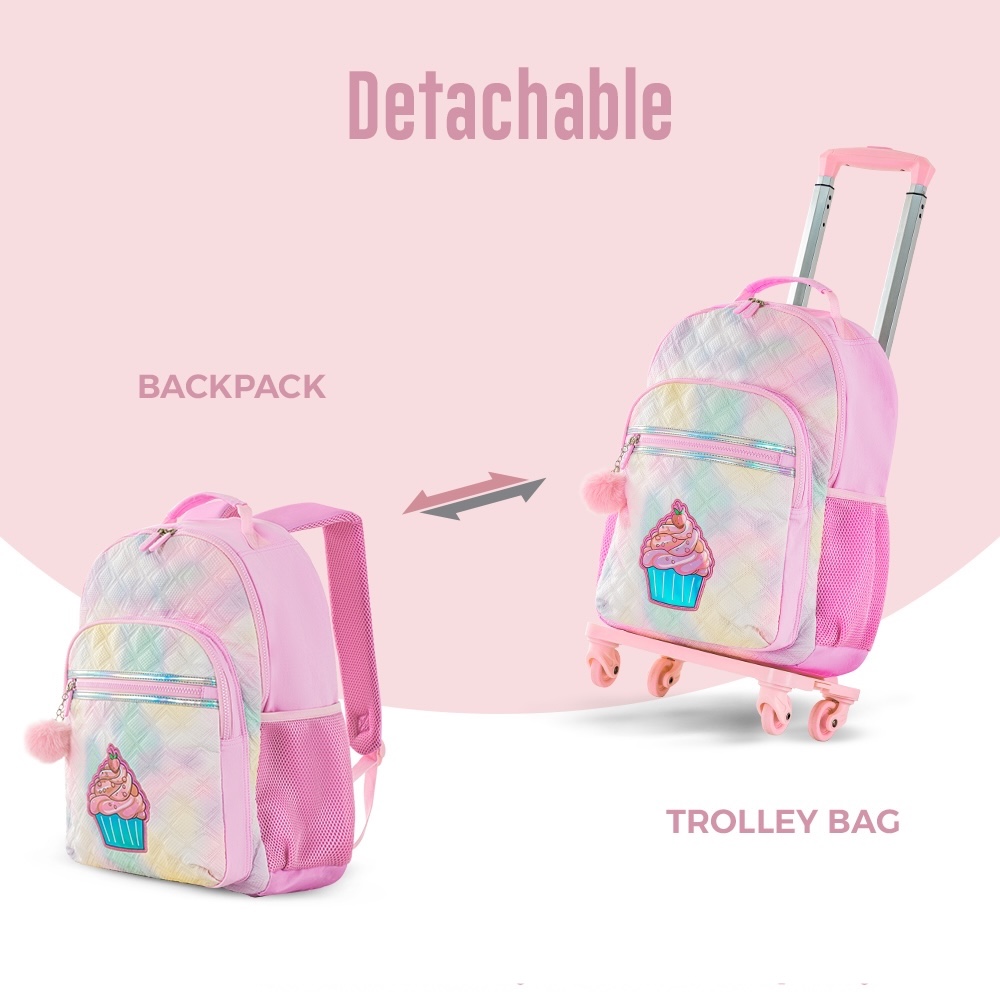 Eazy Kids – 17-Inch Backpack W/ Lunch Bag & Pencil Case – Set of 4 – Sugar Pop Pink