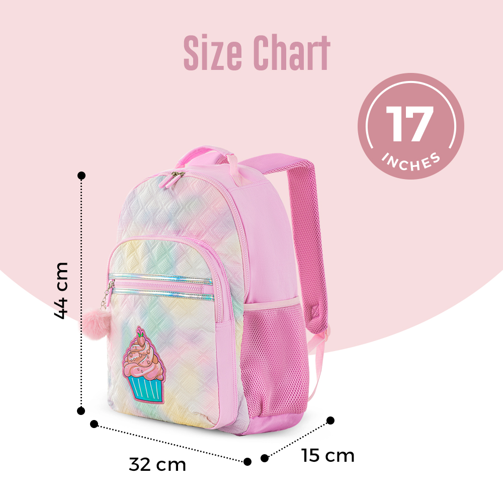 Eazy Kids – 17-Inch Backpack W/ Lunch Bag & Pencil Case – Set of 4 – Sugar Pop Pink