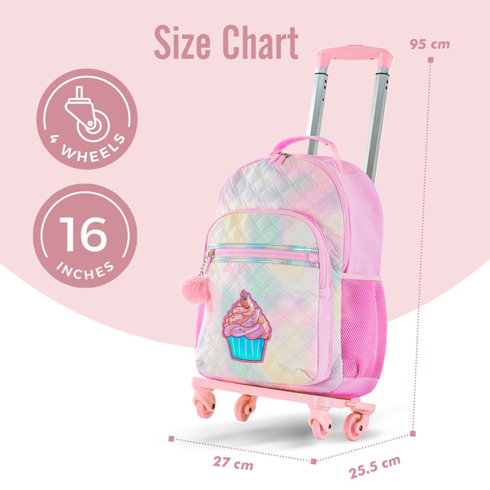 Eazy Kids – 17-Inch Backpack W/ Lunch Bag & Pencil Case – Set of 4 – Sugar Pop Pink