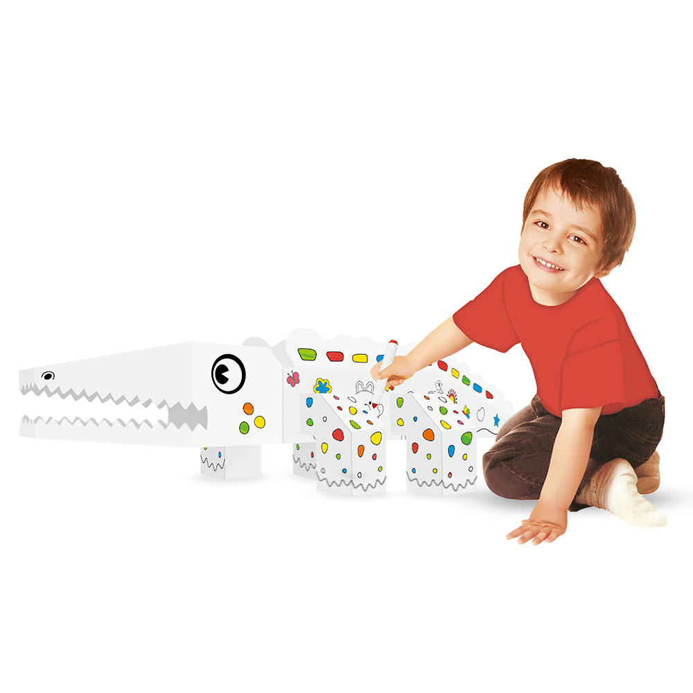 Eazy kids – DIY Doodle Coloring Kit with Set of 6 Sketch Pens – Crocodile