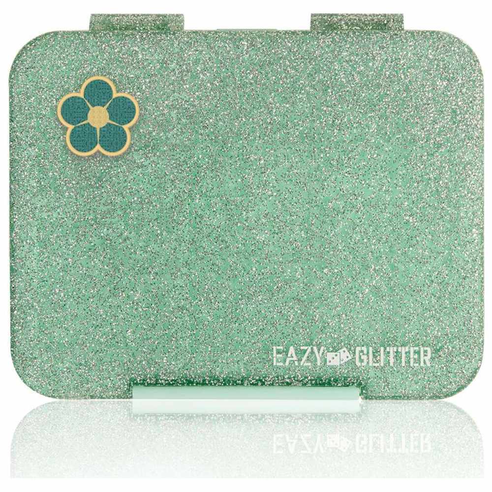 Eazy Kids – 6 & 4 Convertible Bento Lunch Box – Glitter Green b-1442070