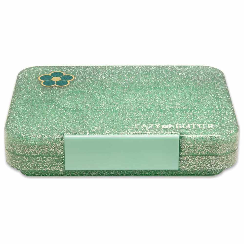 Eazy Kids – 6 & 4 Convertible Bento Lunch Box – Glitter Green b-1442070