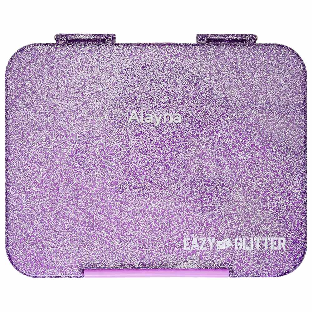 Eazy Kids 6 & 4 Convertible Bento Lunch Box – Glitter Purple