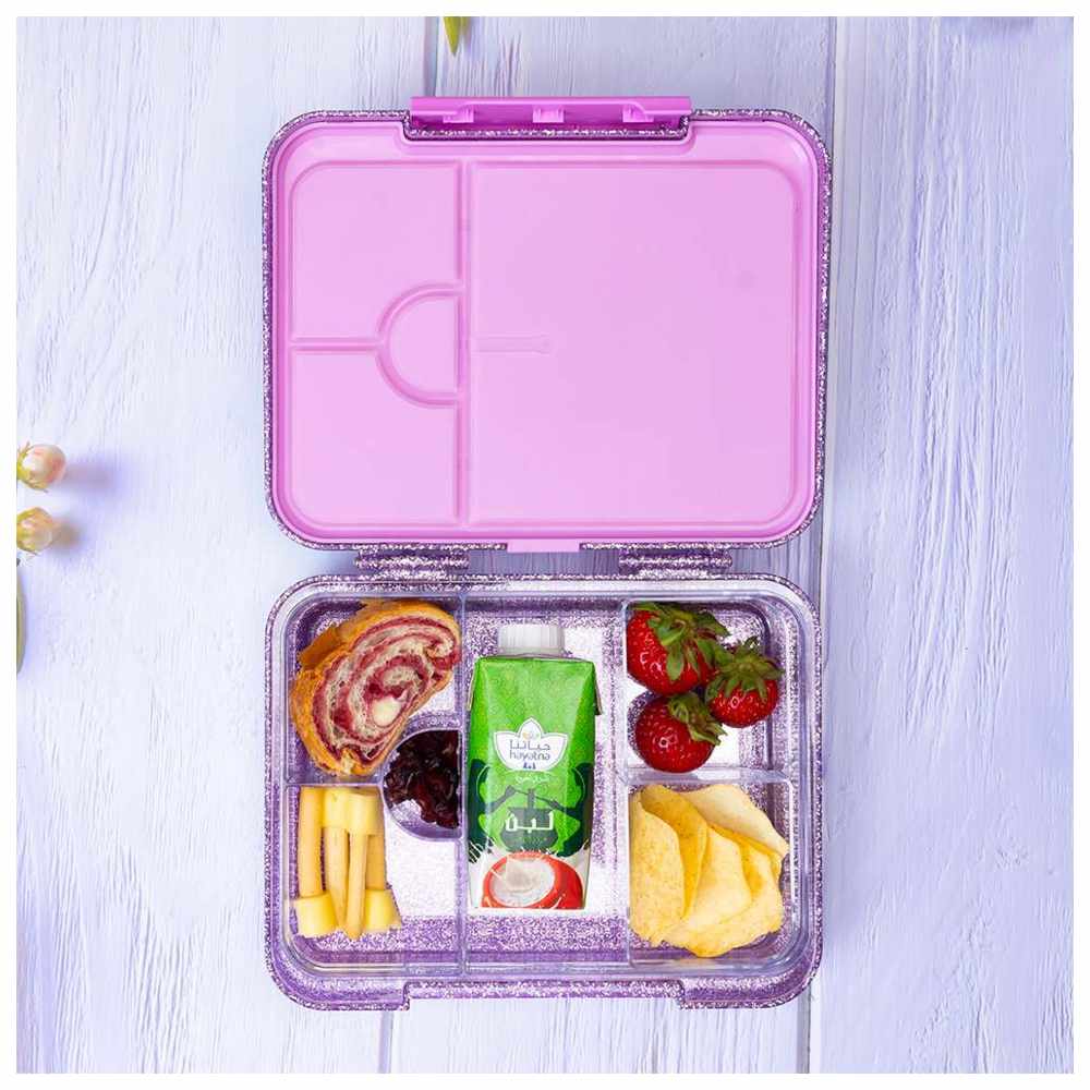 Eazy Kids 6 & 4 Convertible Bento Lunch Box – Glitter Purple