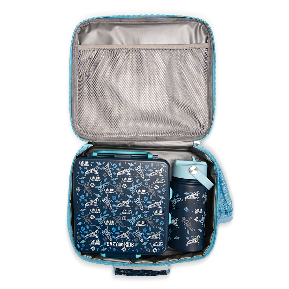 Eazy Kids – Jumbo Bento Lunch Box Set With Insulated Lunch Bag – Aircraft