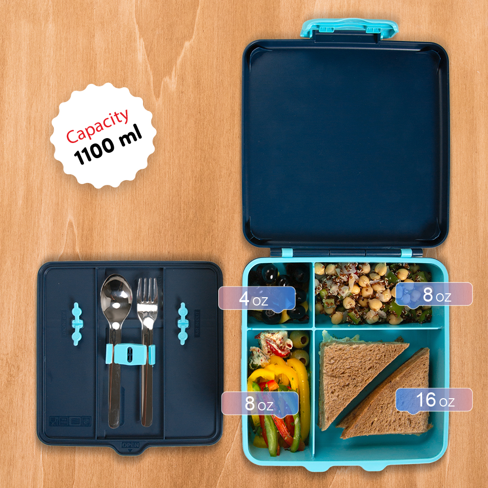 Eazy Kids – Jumbo Bento Lunch Box Set With Insulated Lunch Bag – Aircraft