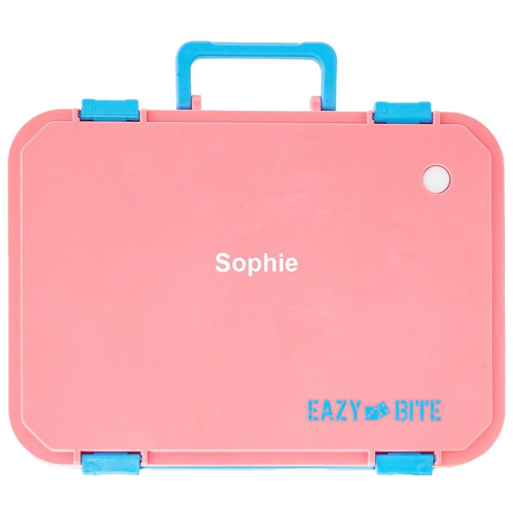 Eazy Kids Personalized Stainless Steel Lunch Box for Kids – 800ml with 150ml Food Jar - Blue