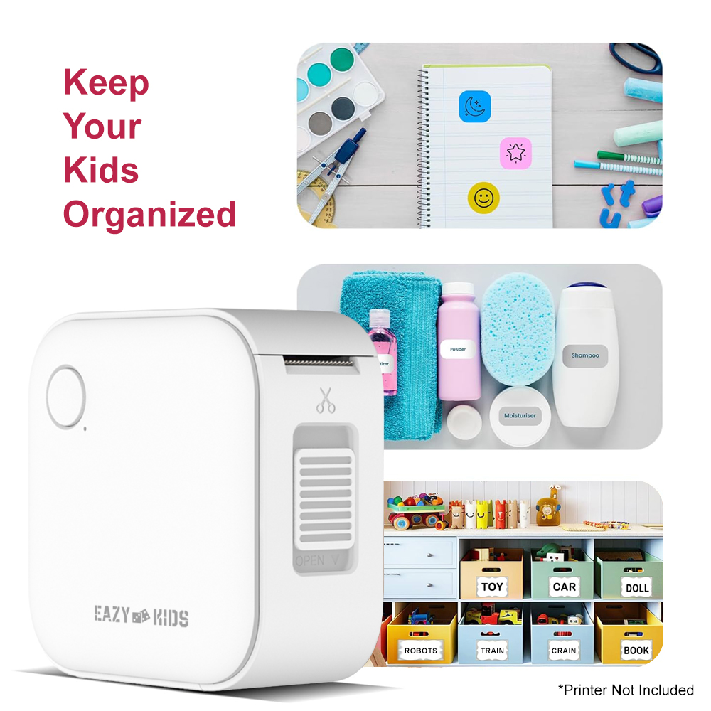 Eazy Kids – Mini Label Maker Printer Rolls – Set of 3 – White