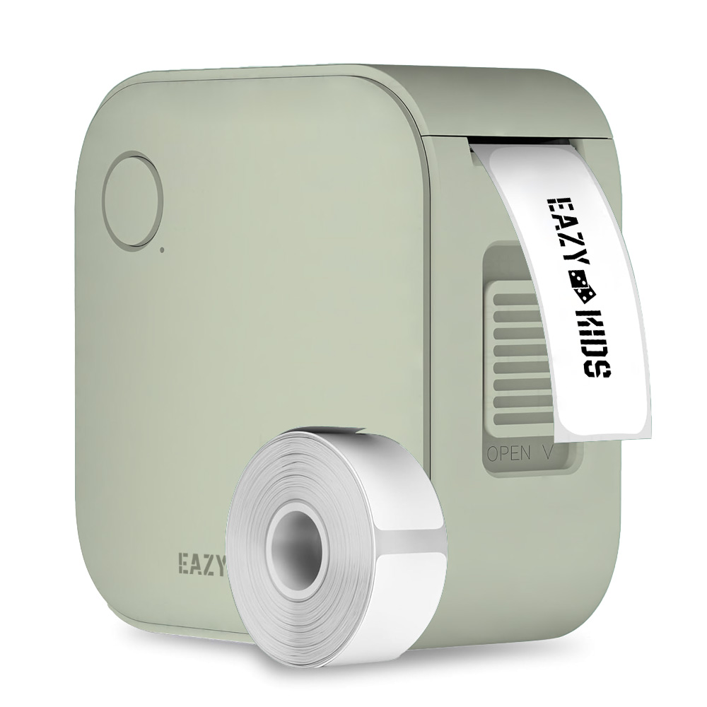 Eazy Kids – Mini Label Maker Printer with 180 Labels Roll – Green