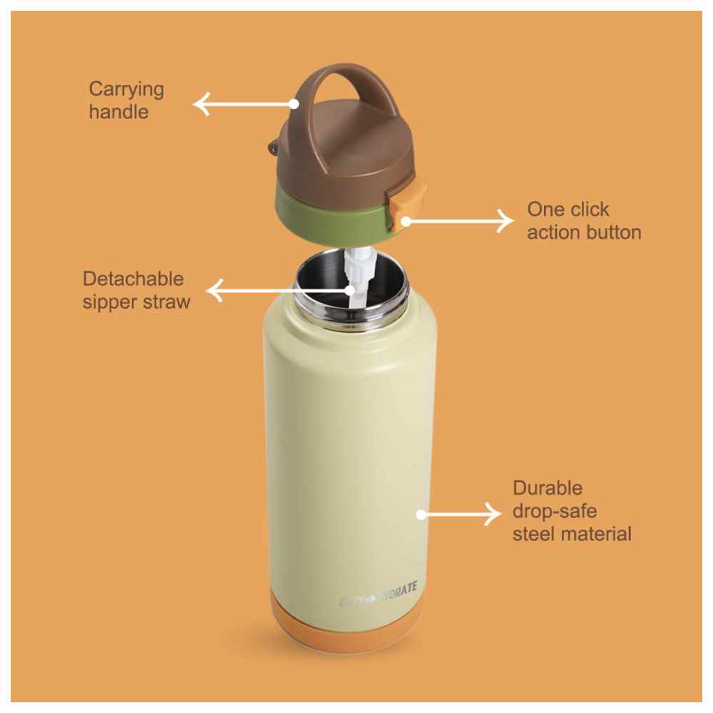 Eazy Kids – Vacuum Insulated Water Bottle w/ Lunch Bag – Refresh – 950ml Green
