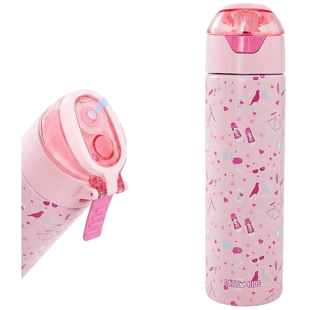 Eazy Kids Personalized - Insulated Stainless Steel Water Bottle w/Spray, Life 640ml - Pink