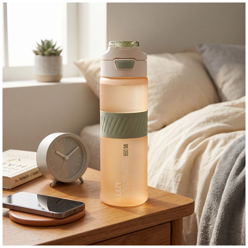 Eazy Kids Personalized Tritan Water Bottle 850ml with Spout Lid & Handle – Ivory