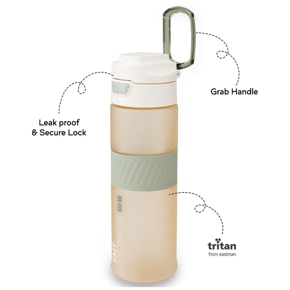 Eazy Kids Personalized Tritan Water Bottle 850ml with Spout Lid & Handle – Ivory