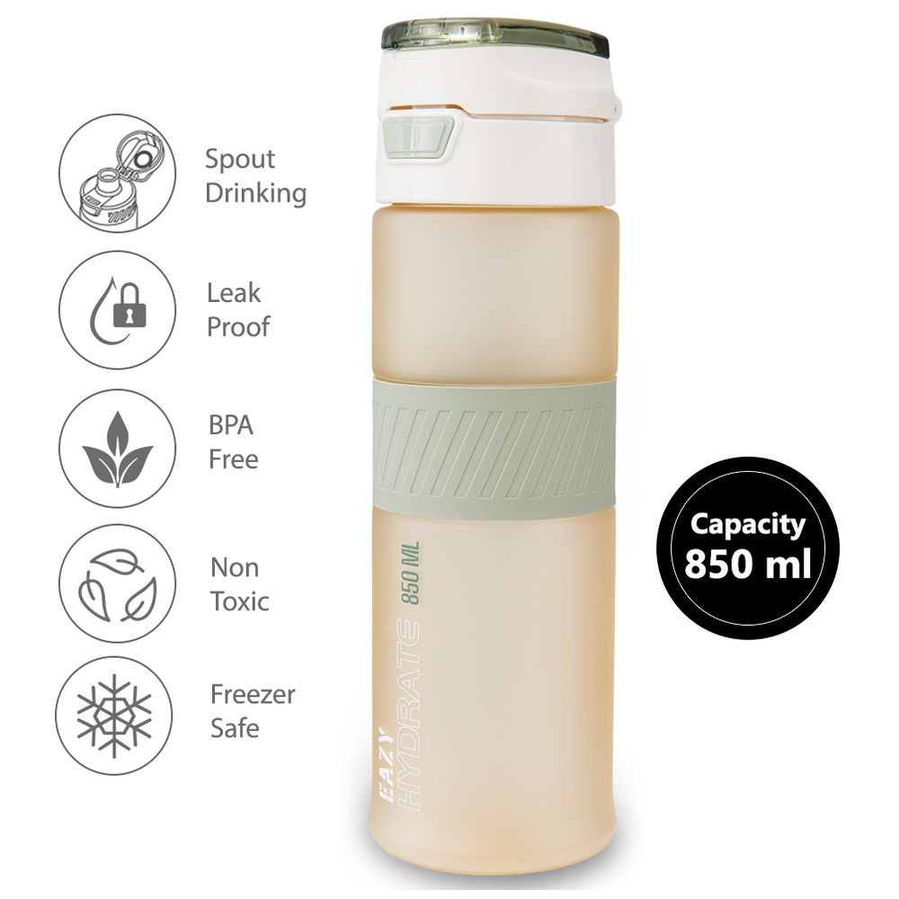 Eazy Kids Personalized Tritan Water Bottle 850ml with Spout Lid & Handle – Ivory