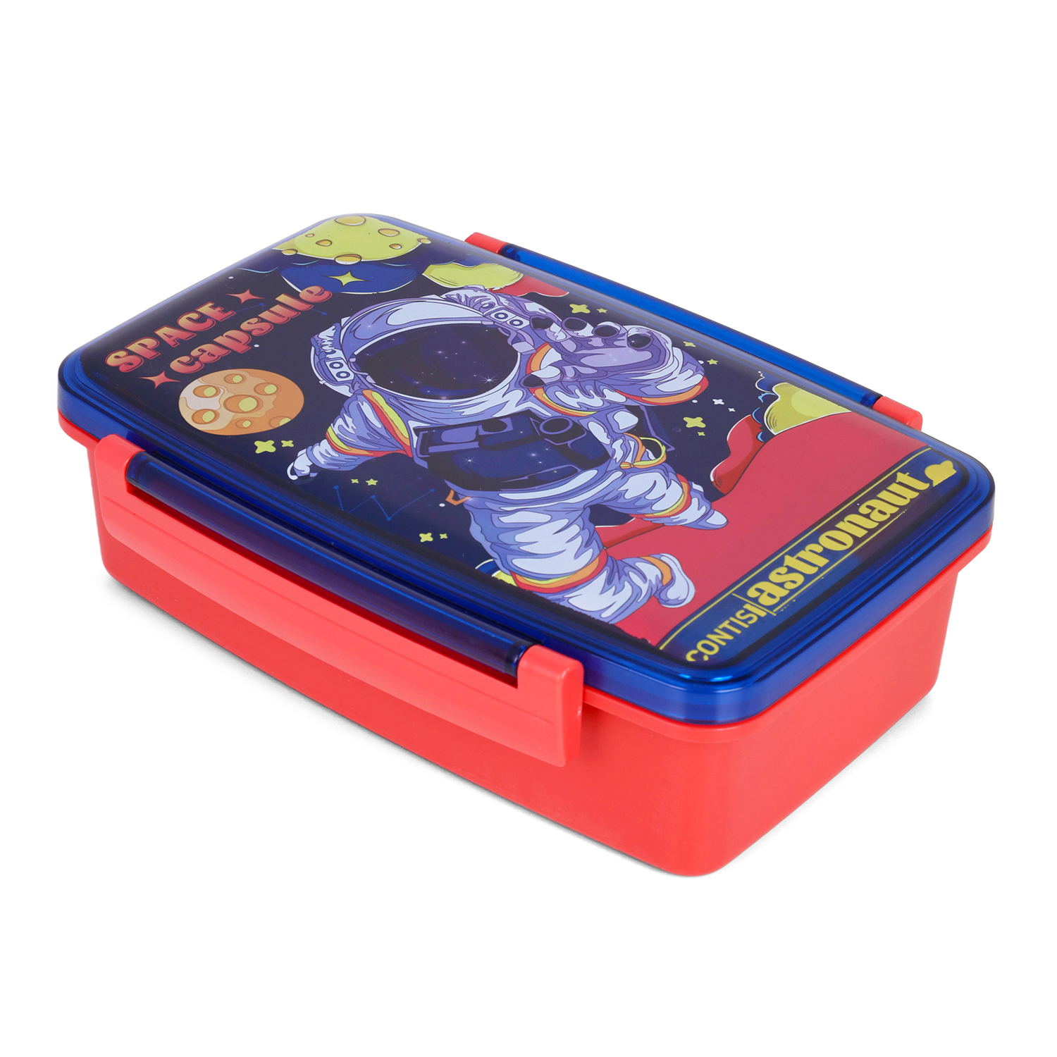 Nova Kids - Bento Lunch Box with Spoon & Fork - Astronaut Blue