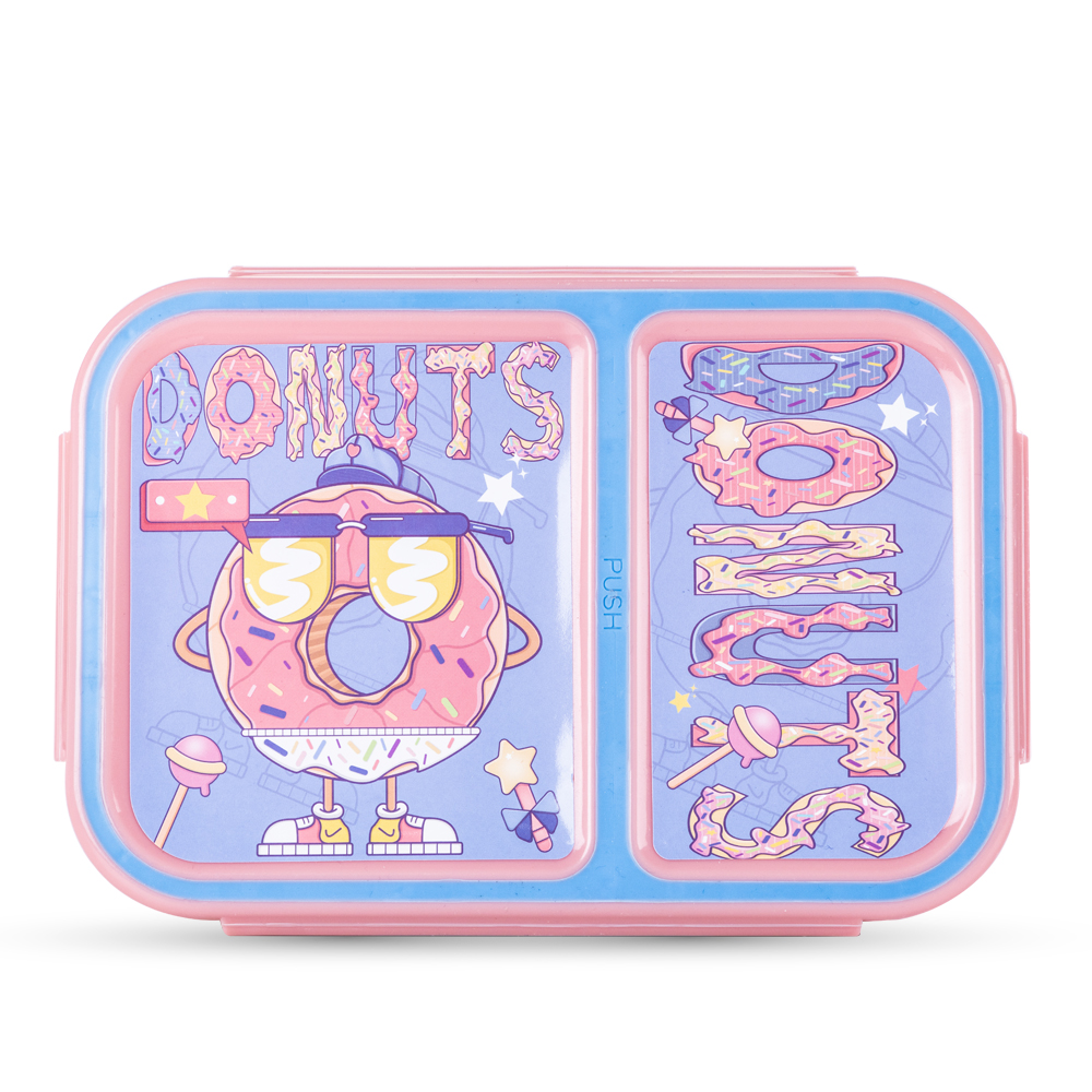 Nova Kids – 2 Compartment Bento Lunch Box – Donut Pink