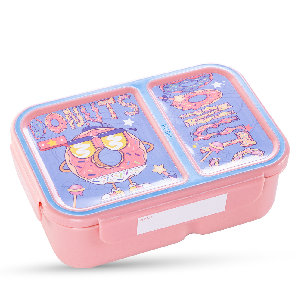 Nova Kids – 2 Compartment Bento Lunch Box – Donut Pink