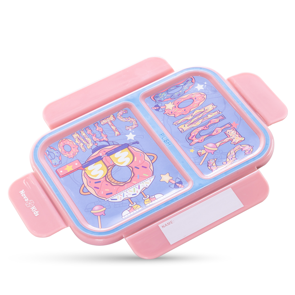 Nova Kids – 2 Compartment Bento Lunch Box – Donut Pink