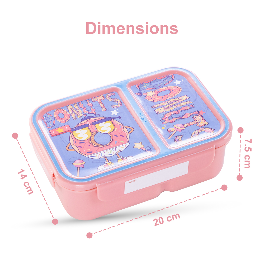 Nova Kids – 2 Compartment Bento Lunch Box – Donut Pink