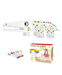 Eazy kids – DIY Doodle Coloring Kit with Set of 6 Sketch Pens – Crocodile