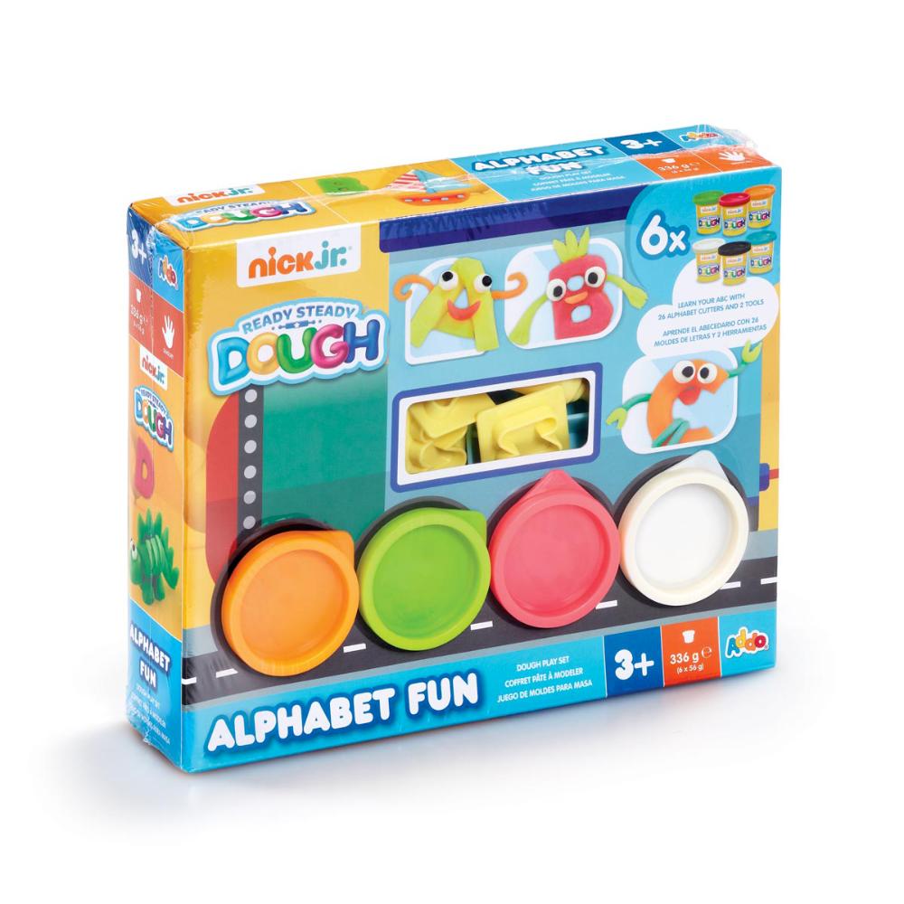 Addo Nick Jr Rsd Dough Access Set for Kids with Alphabet Molds 6 Colorful Packs Ages 3+