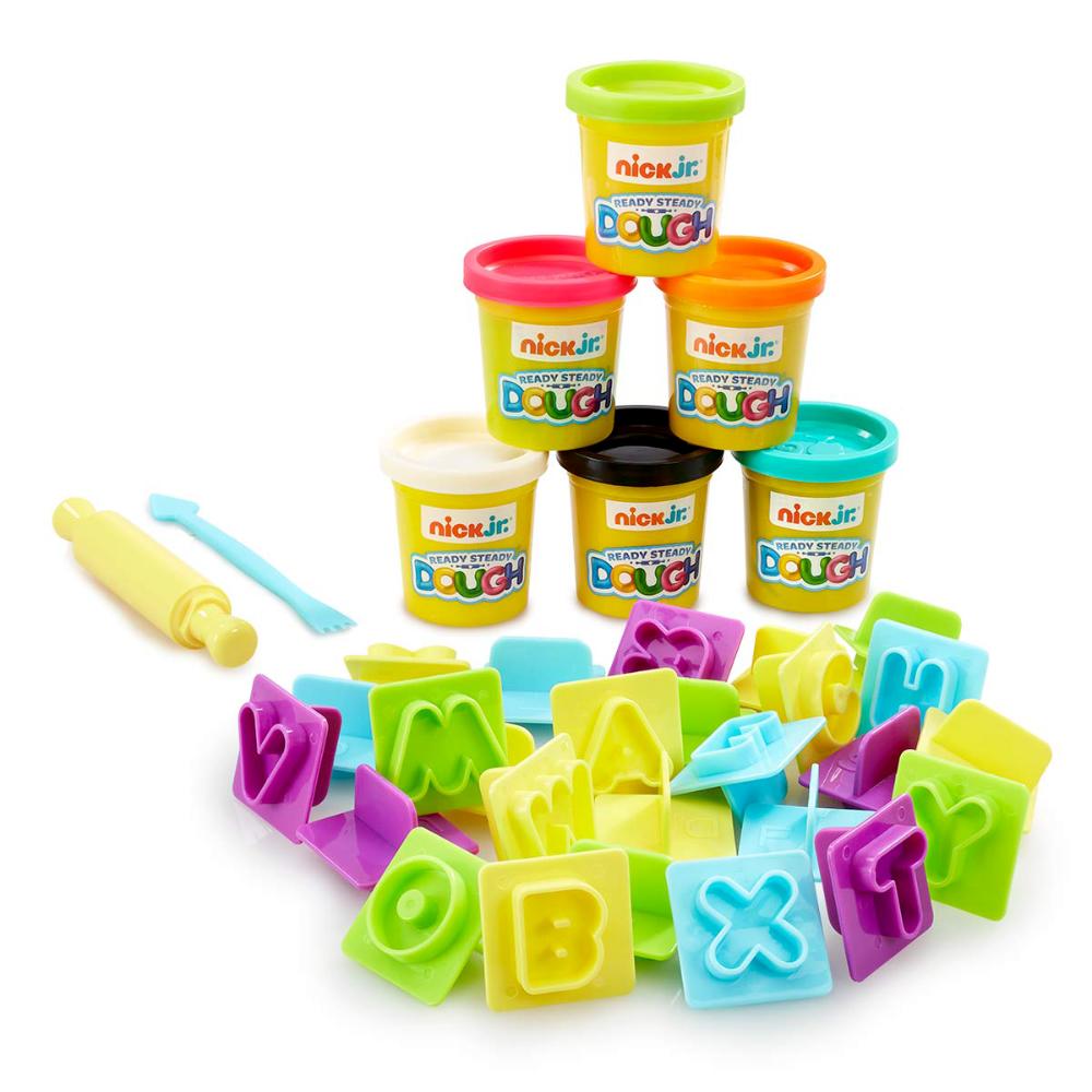 Addo Nick Jr Rsd Dough Access Set for Kids with Alphabet Molds 6 Colorful Packs Ages 3+