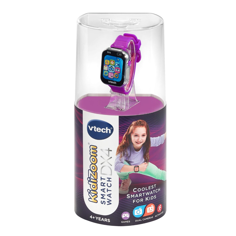 VTech – KidiZoom Smartwatch DX4 Purple – Camera & Games, Video Recorder, Voice Changer