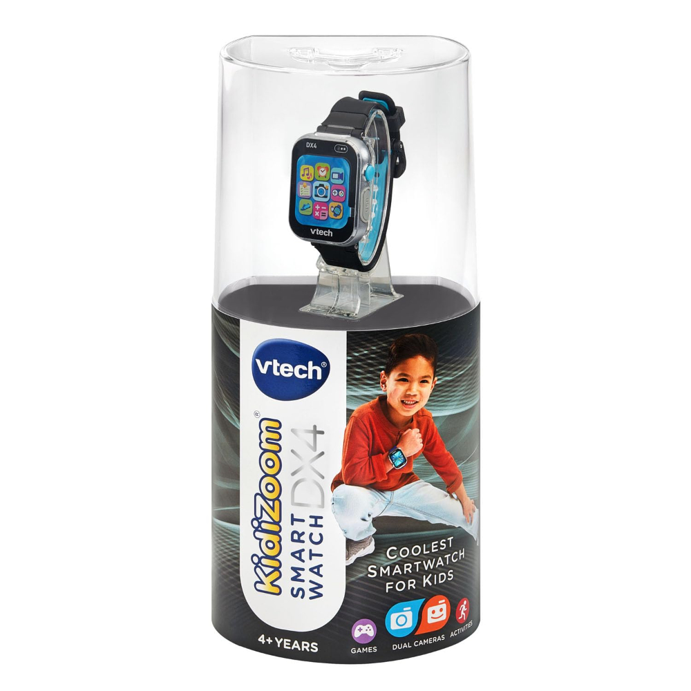 VTech – KidiZoom Smartwatch DX4 Black – Camera & Games, Video Recorder, Voice Changer