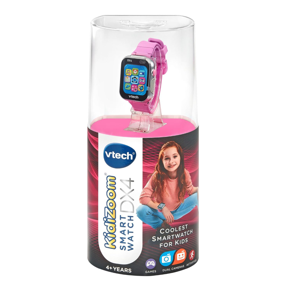 VTech – KidiZoom Smartwatch DX4 Pink – Camera & Games, Video Recorder, Voice Changer