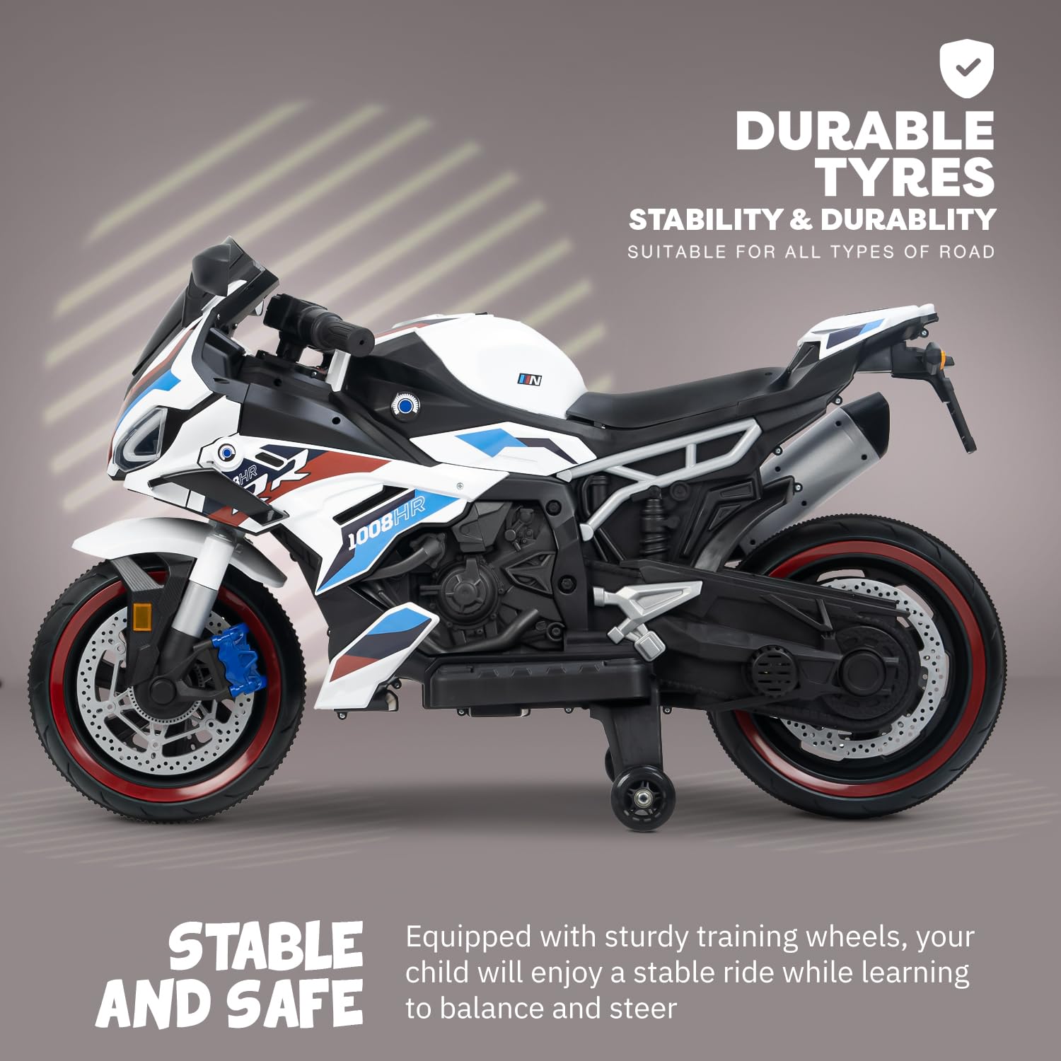 Megastar - Megastar Kids Electric Superbike Ride-On 12V Dual Motor, Led Lights