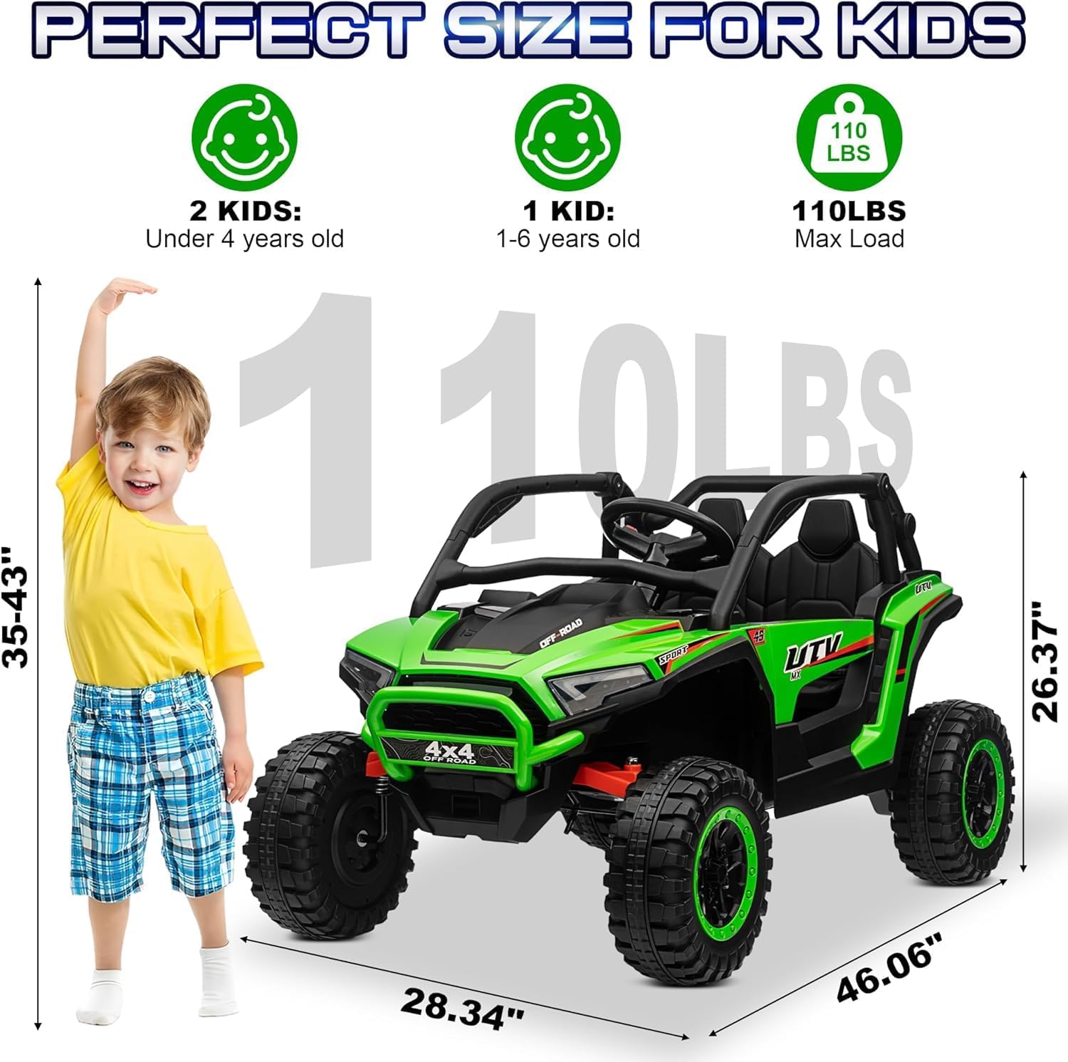 Megastar - Megastar Electric Rideon Kids Utv Sandviper Suv Jeep 12 V