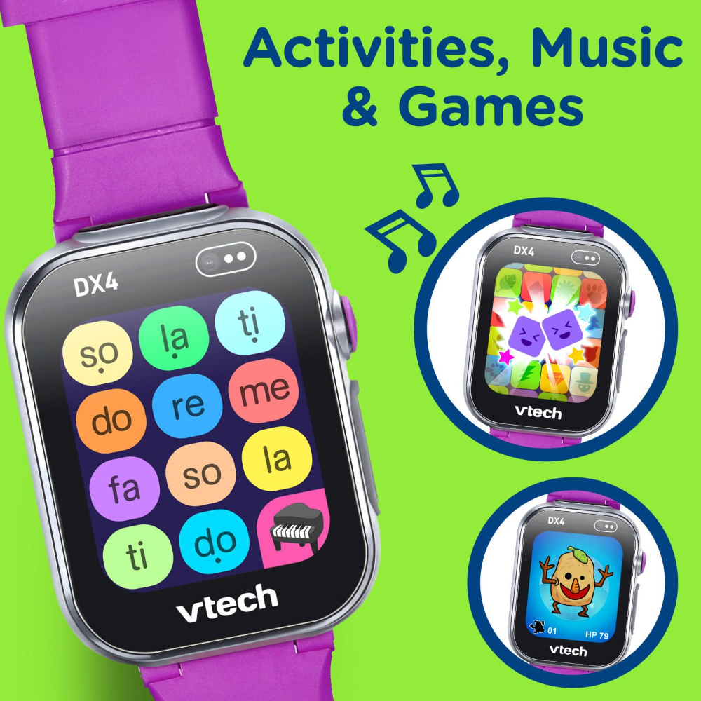 VTech – KidiZoom Smartwatch DX4 Purple – Camera & Games, Video Recorder, Voice Changer