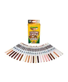 Crayola – Colors Of The World Fine Line Washable Skin Tone Markers, 24 Count