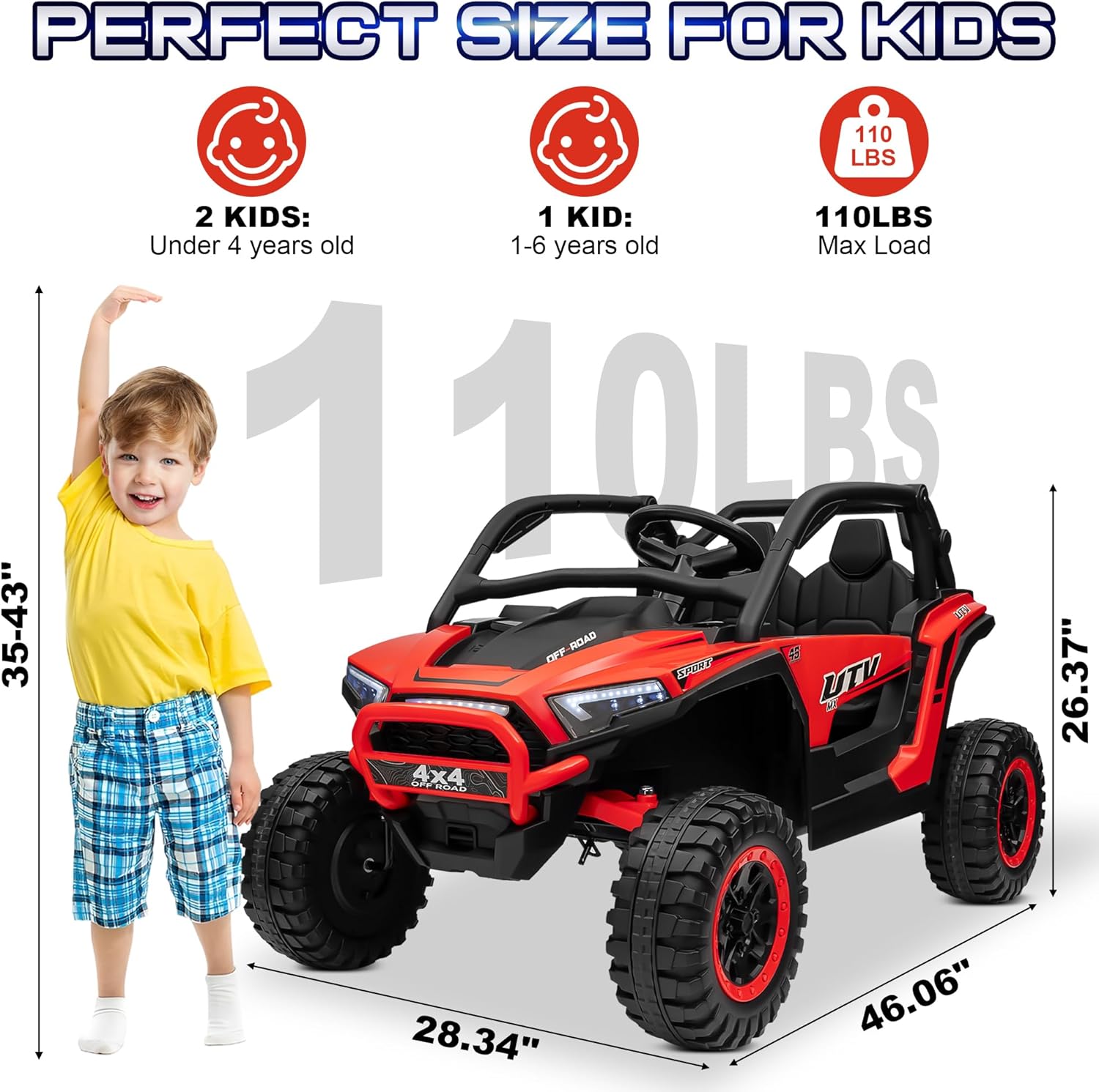 Megastar - Megastar Electric Rideon Kids Utv Sandviper Suv Jeep 12 V